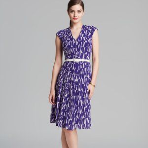 Anne Klein Cap Sleeve V Neck Dress